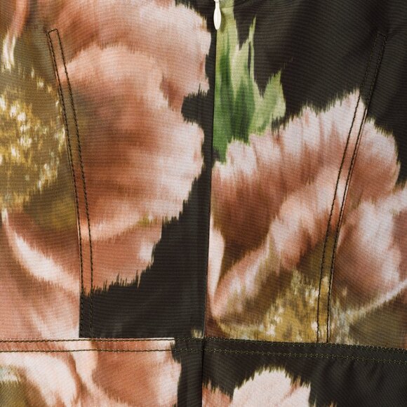 Zac Posen Floral Print Structured Neckline Dress - Picture 7 of 9